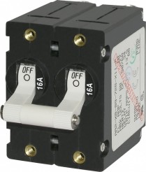 BS7294   Disjoncteur à bascule série A - bipolaire 16A Blanc