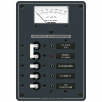 BS8043   Traditional Metal Panel - AC Main + 3 Positions, AC Voltmeter