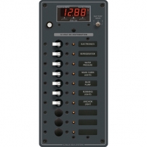 BS8402   Metal DC Panel - 10 Position + DC Digital Multimeter with Alarm