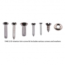Interior Trim Screw Kit - Stainless - 2 Door Sedan - 1940 Ford Car  