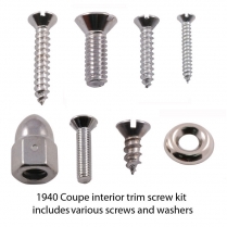 Interior Trim Screw Kit - Stainless - Coupe - 1940 Ford Car  