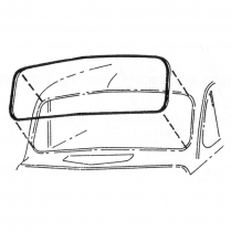 Windshield Seal - without Groove for Chrome - V Butted Glass - 1941-48 Ford Car