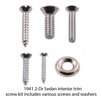 Interior Trim Screw Kit - Stainless | 2 Door Sedan - 1941 Ford Car  