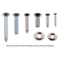 Interior Trim Screw Kit - Stainless - Coupe - 1941 Ford Car  