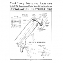 Radio Antenna Assembly - Open Car & Wagon - 1942 Ford Car  
