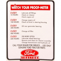 Proof Meter Instruction Decal - Goes On Bottom of Fuel Tank Door - 1950-52 Ford Tractor 