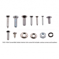 Interior Trim Screw Kit - Stainless - Convertible Sedan - 1935-36 Ford Car  