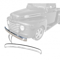 Front Bumper - Plain - No Holes - 1948-52 Ford Truck    