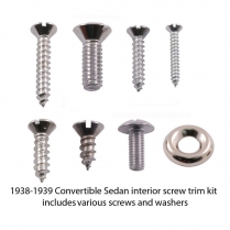 Interior Trim Screw Kit - Stainless - Convertible Sedan - 1938-39 Ford Car  