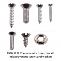 Interior Trim Screw Kit - Stainless - Coupe - 1938-39 Ford Car  