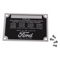 Patent Data Plate - 1949-50 Ford Car