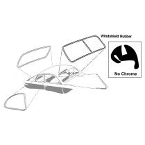 Windshield Seal - No Groove for Chrome - Closed Car except Victoria - 1949-51 Ford Car