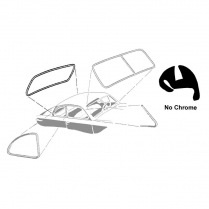 Back Glass Seal - No Groove for Chrome - 1949-51 Ford Car