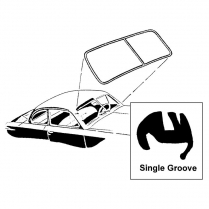 Windshield Seal - Single Groove for Chrome -Victoria & Convertible - 1949-51 Ford Car