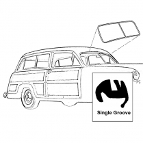 Windshield Seal - Single Groove for Chrome - Station Wagon - 1949-50 Ford Car