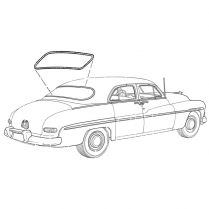 Back Glass Seal - Mercury - with Groove for Chrome - 1949-50 Ford Car  