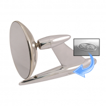 Rear View Mirror - Outside - 2 Hole - w/Script - 1952-64 Ford Cars