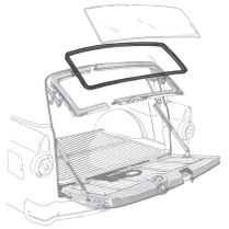 Back Glass Seal - No Groove for Chrome - Ranch Wagon & Sedan Delivery - 1955-56 Ford Car  