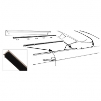 Quarter Window Glass Anti-Rattler Kit - Left - Covertible - 1955-56 Ford Car  