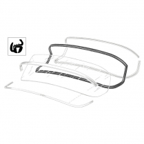 Back Glass Seal - Customline - with Groove for Chrome - 1952-54 Ford Car  