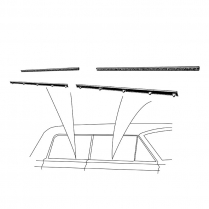 Front & Rear Door Glass Anti-Rattler Kit - 4 Door Sedan & Wagon - 1963 Ford Car  