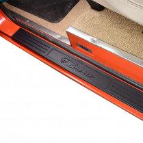 Bronco Script Scuff Plates - Black with Black Script - 1966-77 Ford Bronco