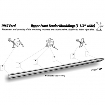 Front Fender Molding Upper - 1967 Ford Truck    
