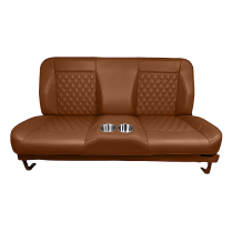 Full 60" Bench Seat Assembly  - Saddle with Diamond Inserts - 1967-86 Ford Truck - Drop Ship Item**