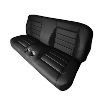 Full 60" Bench Seat Assembly - Black with Horizontal Inserts - 1967-86 Ford Truck - Drop Ship Item**