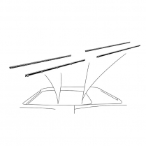 Door & Quarter Window Glass Anti-Rattler Kit - 2 Door Hardtop - Formal Roof - 1968-69 Ford Car  