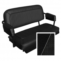 Rear Bench Seat - Black - Sierra with Rosette Inserts - 1968-77 Ford Bronco - Drop Ship Item**