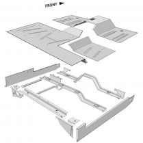 Front Floor Pan - Unassembled - NOT Welded - 1968-77 Ford Bronco