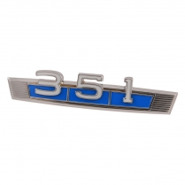 Front Fender Emblem "351" - Blue - 1966-77 Ford Bronco, 1969 Ford Car  