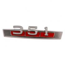 Front Fender Emblem - 351 - Red - 1966-77 Ford Bronco   