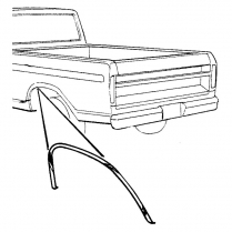 Bed Side Wheel Opening Molding - Left - Super Camper - 1973-79 Ford Truck