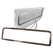 Glove Box Door Dash Trim - Chrome with Woodgrain - 1973-79 Ford Truck, 1978-79 Ford Bronco