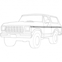 Upper Side Molding Set - 6 Pieces - With Racetrack Moldings - 1978-79 Ford Bronco