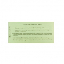 Warranty Instruction Card - 1969 Ford Car