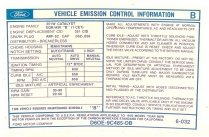 Decal - Emission - 351-2V AT - 1976 Ford Car  