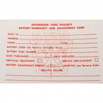 55-57 BATTERY WARRANTY CD