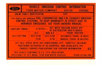 Decal - Emission - 400-2V AT - 1972 Ford Car  