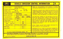 Decal - Emission - 351-2V AT - 1975 Ford Car  