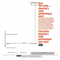 New Vehicle Window Price Sticker - 1965 Ford Car  