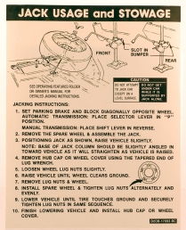 Decal - Jack Instructions - 1972 Ford Car  