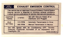 Decal - Emission - 302-2V AT/MT - 1970 Ford Truck, 1970 Ford Car  