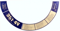 Decal - Air Cleaner - 351-4V - 1972 Ford Car  