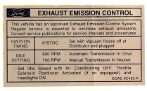 Decal - Emission - 351C-2V AT/MT - 1970 Ford Car  