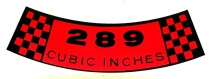 Decal - Air Cleaner - 289-2V - 1966-69 Ford Bronco, 1965-68 Ford Car