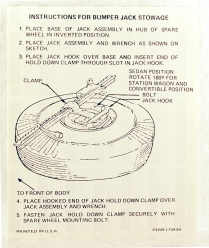 Decal - Jack Instructions - 1964 Ford Car  