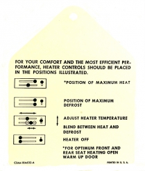 Tag - Heater Control - 1963-64 Ford Car